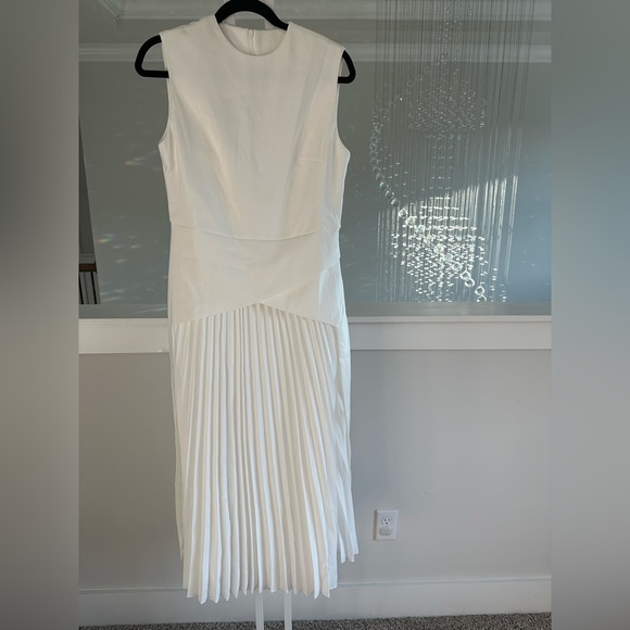 Commense White Dress with Pleated Front - Picture 5 of 9